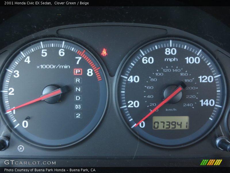  2001 Civic EX Sedan EX Sedan Gauges