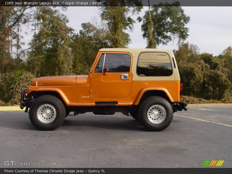 Copper Orange / Beige 1988 Jeep Wrangler Laredo 4x4