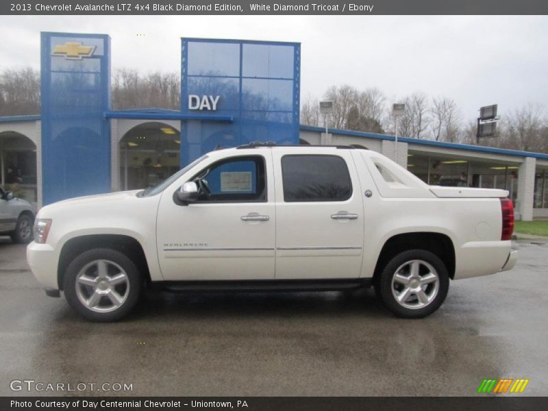 White Diamond Tricoat / Ebony 2013 Chevrolet Avalanche LTZ 4x4 Black Diamond Edition