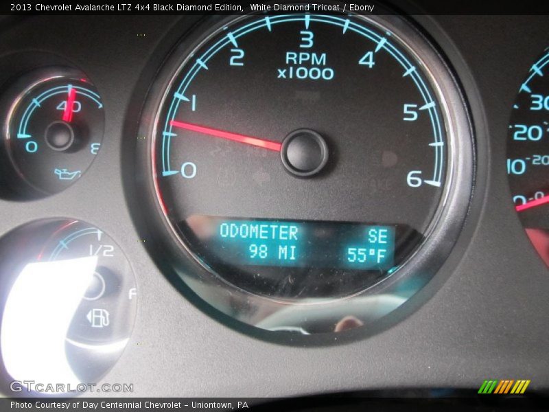 White Diamond Tricoat / Ebony 2013 Chevrolet Avalanche LTZ 4x4 Black Diamond Edition