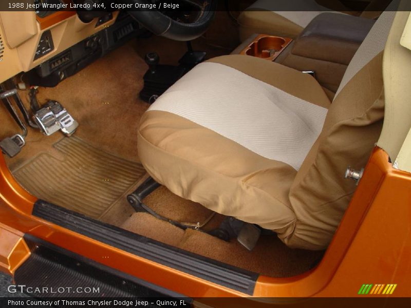 Copper Orange / Beige 1988 Jeep Wrangler Laredo 4x4