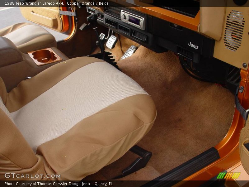 Copper Orange / Beige 1988 Jeep Wrangler Laredo 4x4