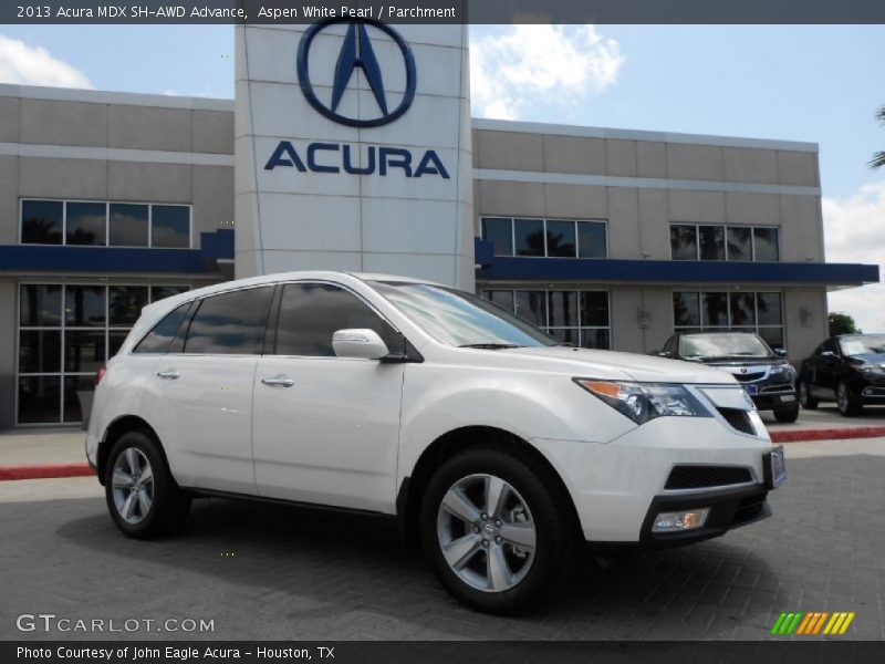 Aspen White Pearl / Parchment 2013 Acura MDX SH-AWD Advance