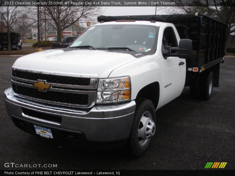 Summit White / Dark Titanium 2013 Chevrolet Silverado 3500HD WT Regular Cab 4x4 Stake Truck