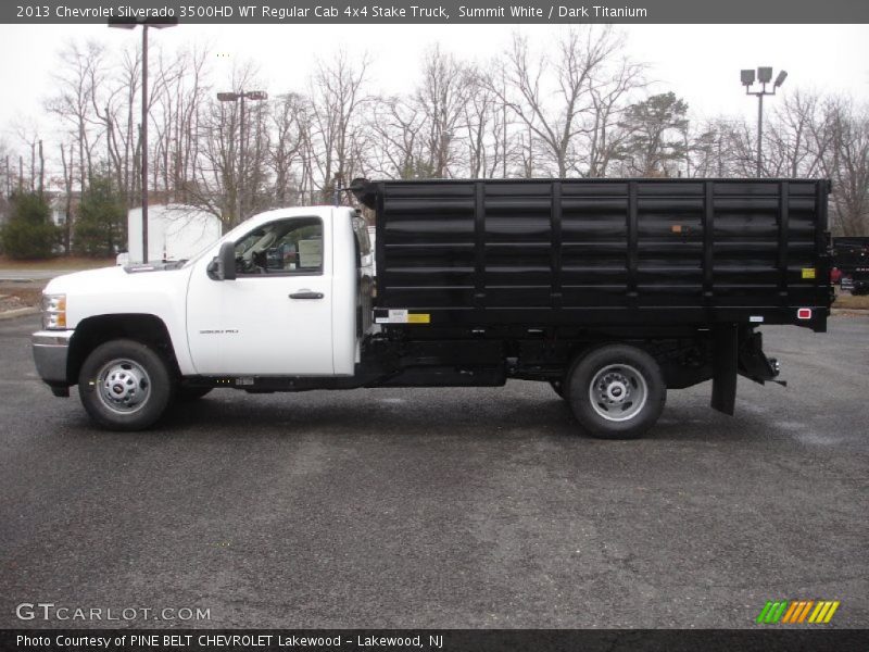 Summit White / Dark Titanium 2013 Chevrolet Silverado 3500HD WT Regular Cab 4x4 Stake Truck