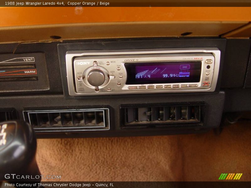 Copper Orange / Beige 1988 Jeep Wrangler Laredo 4x4
