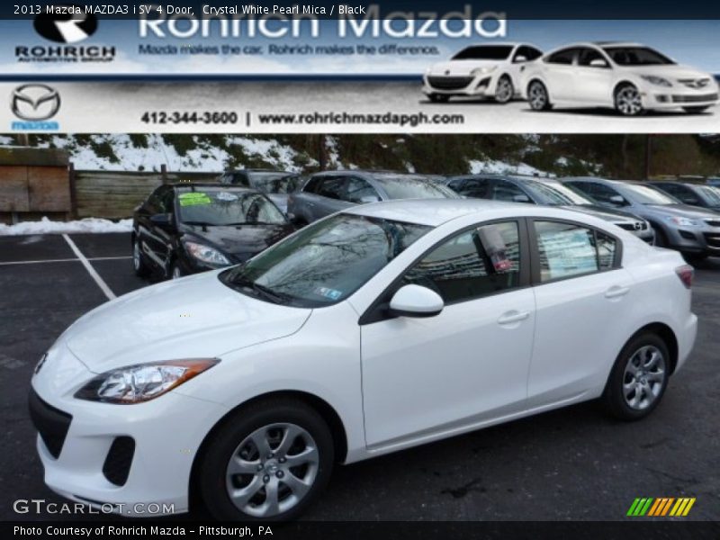 Crystal White Pearl Mica / Black 2013 Mazda MAZDA3 i SV 4 Door