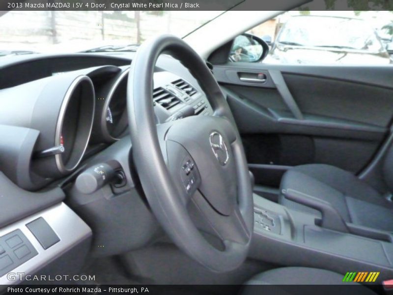 Crystal White Pearl Mica / Black 2013 Mazda MAZDA3 i SV 4 Door