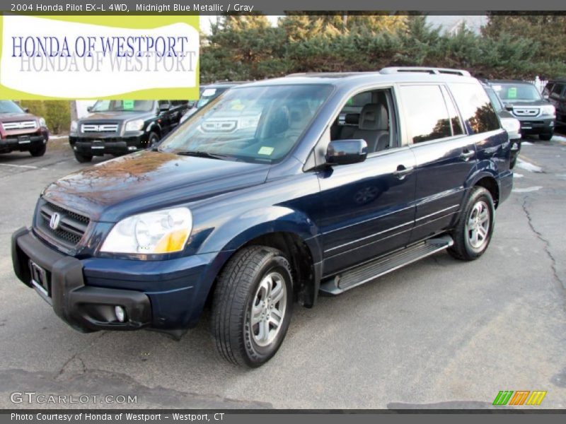 Midnight Blue Metallic / Gray 2004 Honda Pilot EX-L 4WD