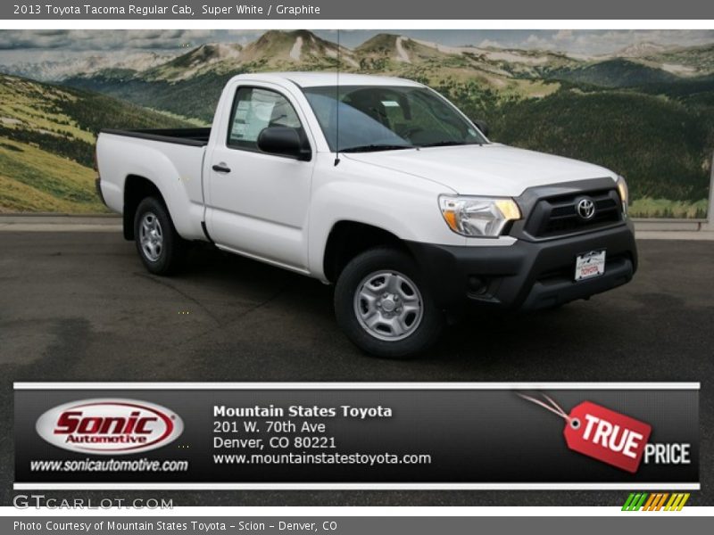 Super White / Graphite 2013 Toyota Tacoma Regular Cab