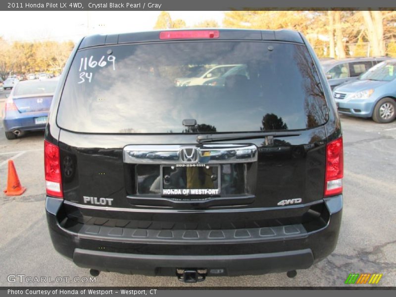 Crystal Black Pearl / Gray 2011 Honda Pilot LX 4WD