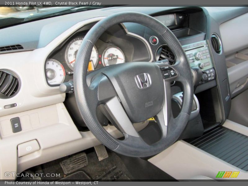 Crystal Black Pearl / Gray 2011 Honda Pilot LX 4WD