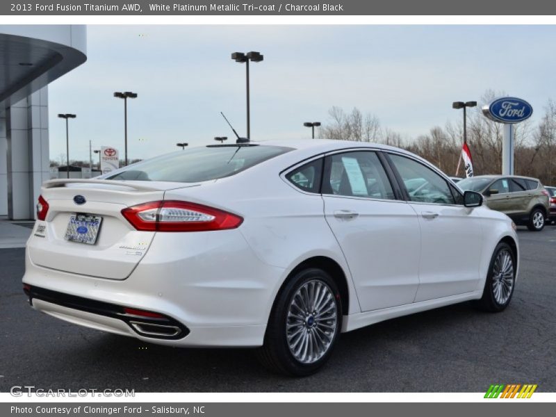 White Platinum Metallic Tri-coat / Charcoal Black 2013 Ford Fusion Titanium AWD