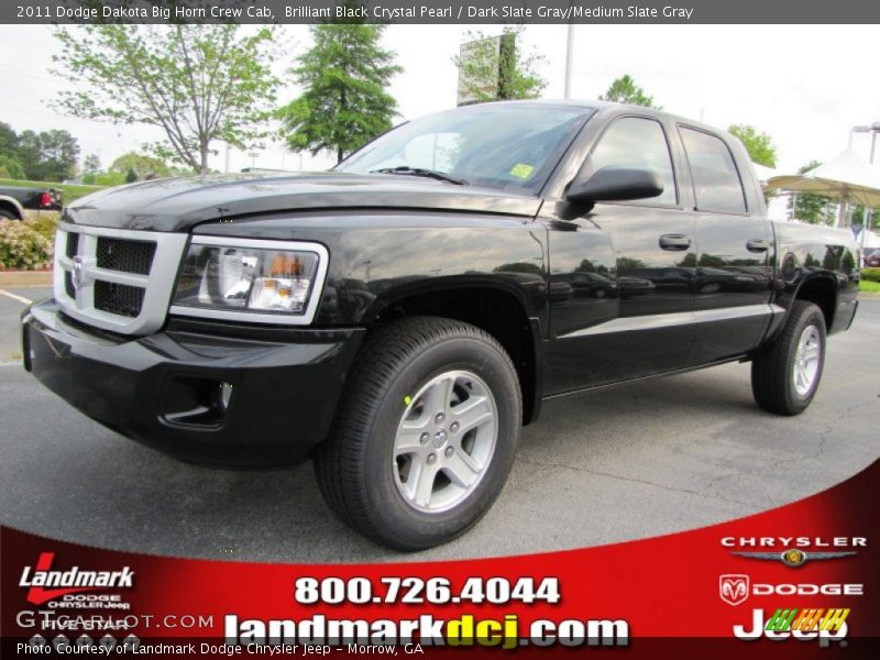 Brilliant Black Crystal Pearl / Dark Slate Gray/Medium Slate Gray 2011 Dodge Dakota Big Horn Crew Cab