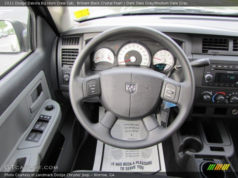 Brilliant Black Crystal Pearl / Dark Slate Gray/Medium Slate Gray 2011 Dodge Dakota Big Horn Crew Cab