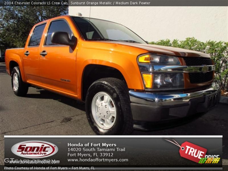 Sunburst Orange Metallic / Medium Dark Pewter 2004 Chevrolet Colorado LS Crew Cab