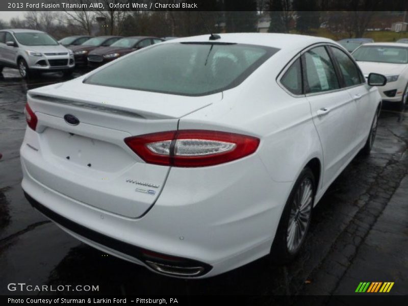 Oxford White / Charcoal Black 2013 Ford Fusion Titanium AWD