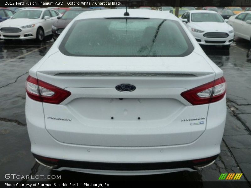 Oxford White / Charcoal Black 2013 Ford Fusion Titanium AWD