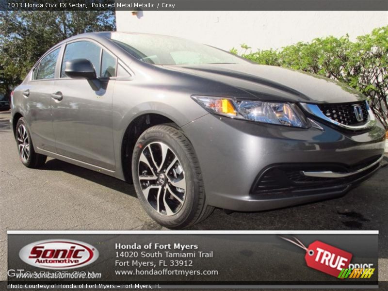 Polished Metal Metallic / Gray 2013 Honda Civic EX Sedan