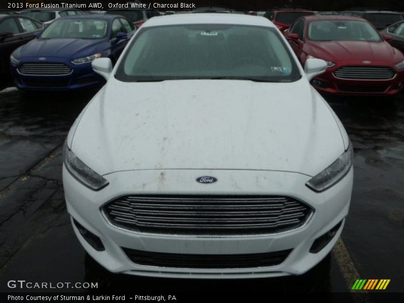 Oxford White / Charcoal Black 2013 Ford Fusion Titanium AWD