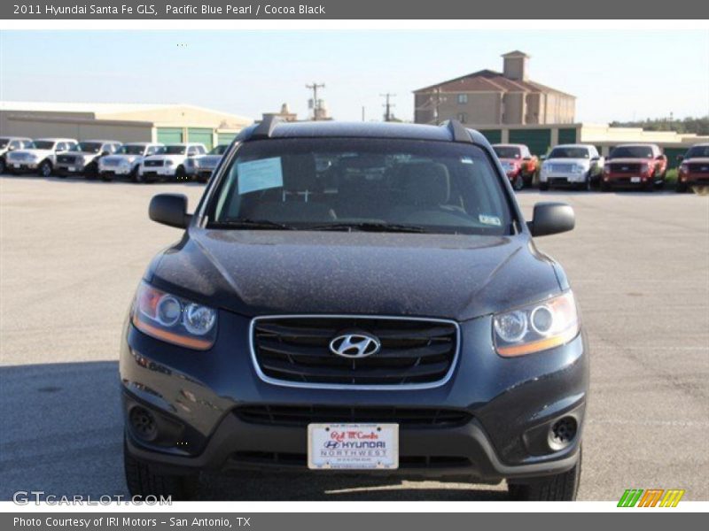 Pacific Blue Pearl / Cocoa Black 2011 Hyundai Santa Fe GLS