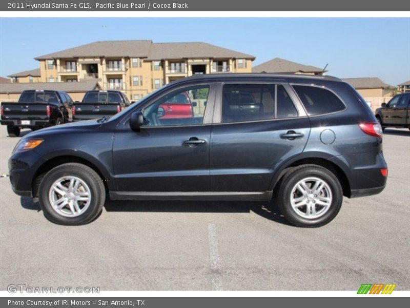 Pacific Blue Pearl / Cocoa Black 2011 Hyundai Santa Fe GLS