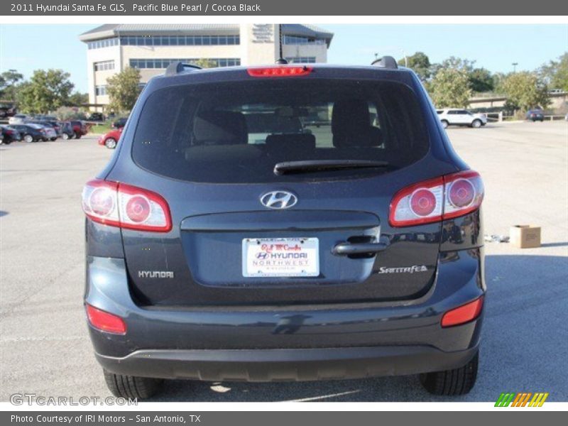Pacific Blue Pearl / Cocoa Black 2011 Hyundai Santa Fe GLS