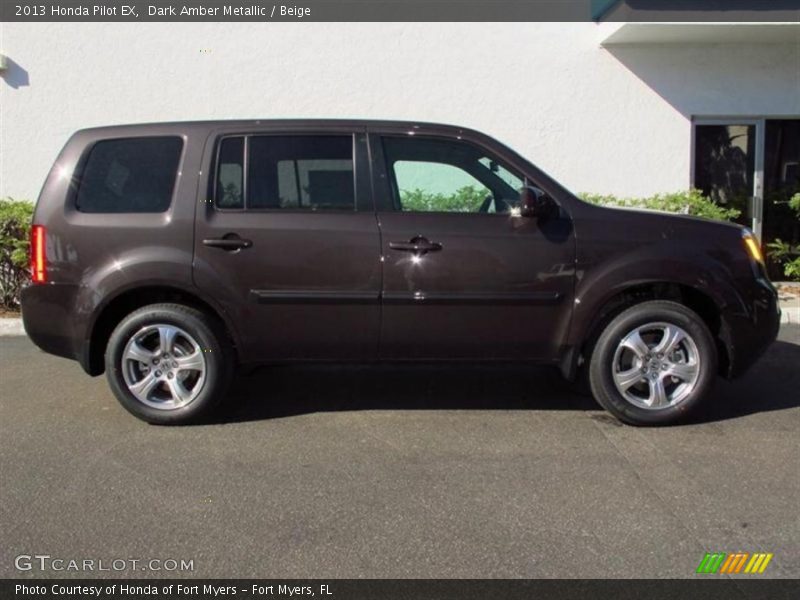 Dark Amber Metallic / Beige 2013 Honda Pilot EX