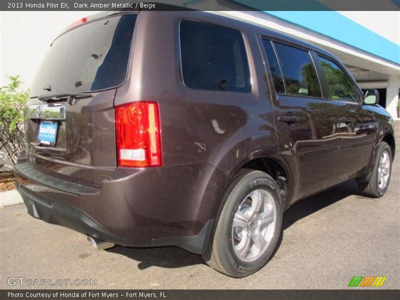 Dark Amber Metallic / Beige 2013 Honda Pilot EX