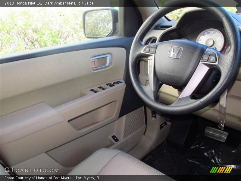 Dark Amber Metallic / Beige 2013 Honda Pilot EX