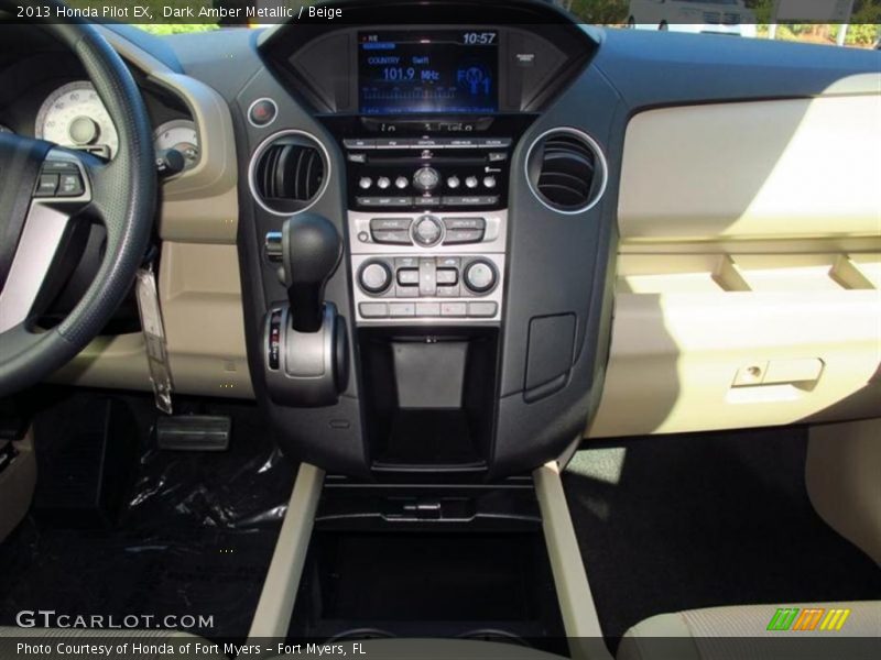 Dark Amber Metallic / Beige 2013 Honda Pilot EX