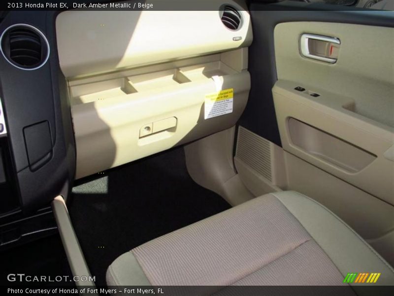 Dark Amber Metallic / Beige 2013 Honda Pilot EX