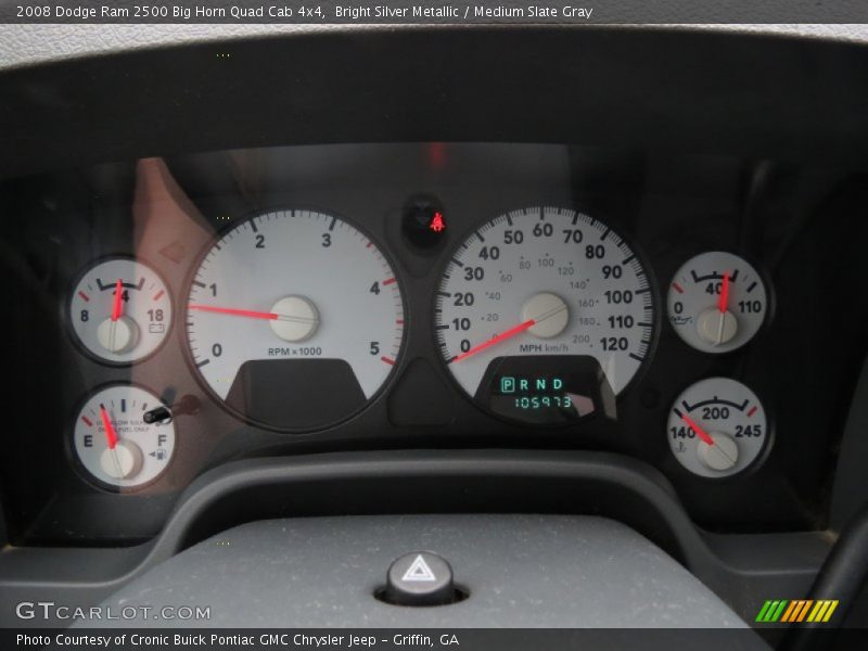 Bright Silver Metallic / Medium Slate Gray 2008 Dodge Ram 2500 Big Horn Quad Cab 4x4