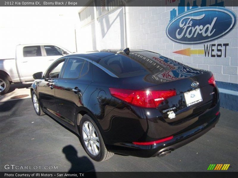 Ebony Black / Beige 2012 Kia Optima EX