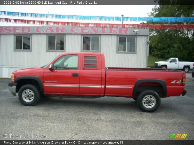 Fire Red / Graphite 2002 GMC Sierra 2500HD SLE Extended Cab