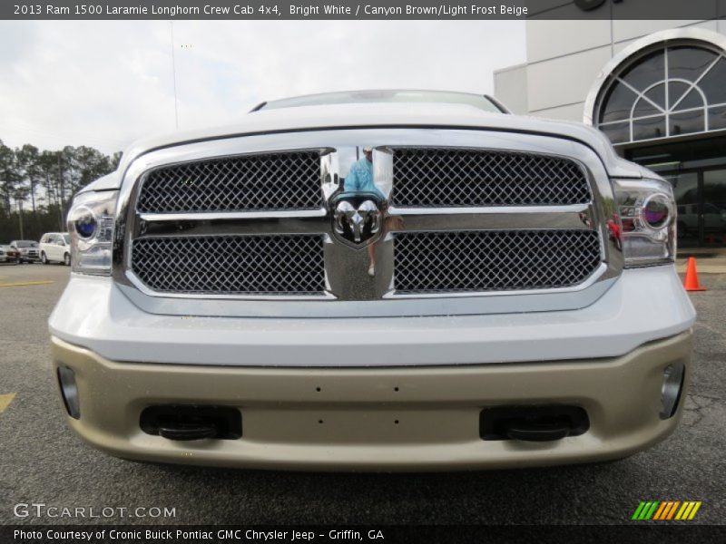 Bright White / Canyon Brown/Light Frost Beige 2013 Ram 1500 Laramie Longhorn Crew Cab 4x4