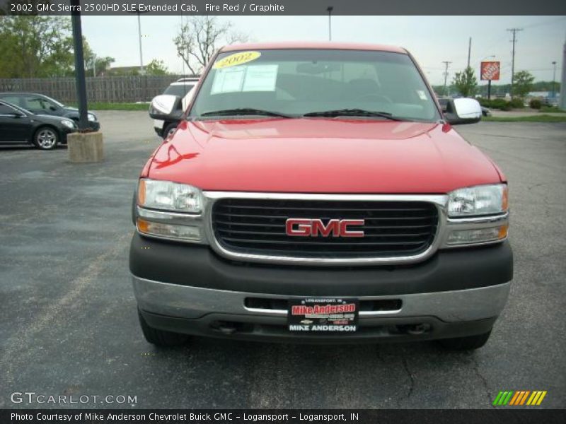 Fire Red / Graphite 2002 GMC Sierra 2500HD SLE Extended Cab