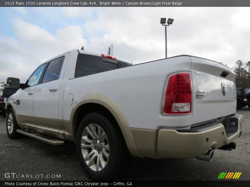 Bright White / Canyon Brown/Light Frost Beige 2013 Ram 1500 Laramie Longhorn Crew Cab 4x4