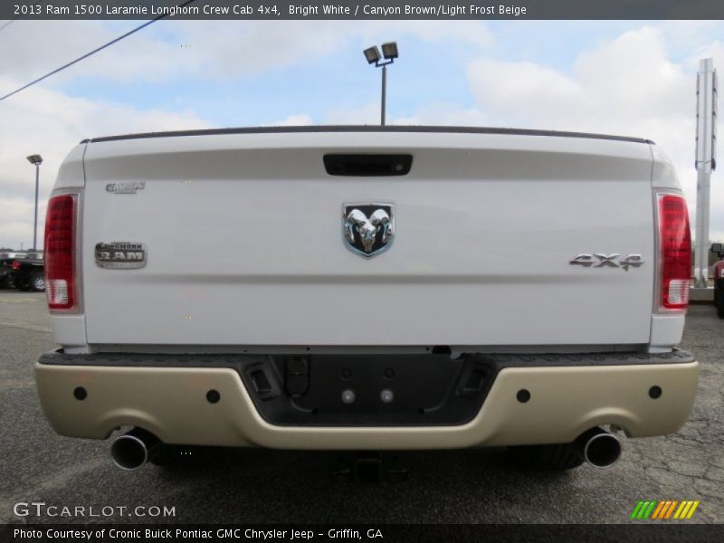 Bright White / Canyon Brown/Light Frost Beige 2013 Ram 1500 Laramie Longhorn Crew Cab 4x4