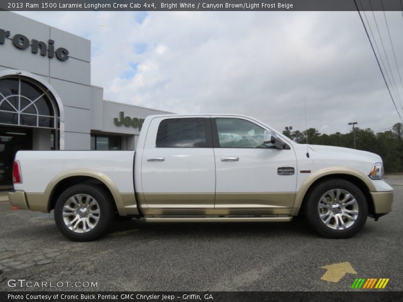 Bright White / Canyon Brown/Light Frost Beige 2013 Ram 1500 Laramie Longhorn Crew Cab 4x4