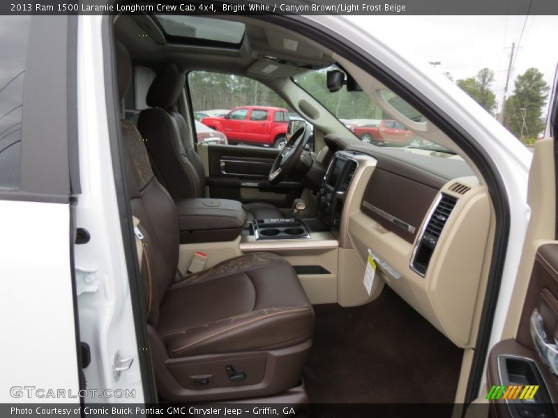Bright White / Canyon Brown/Light Frost Beige 2013 Ram 1500 Laramie Longhorn Crew Cab 4x4