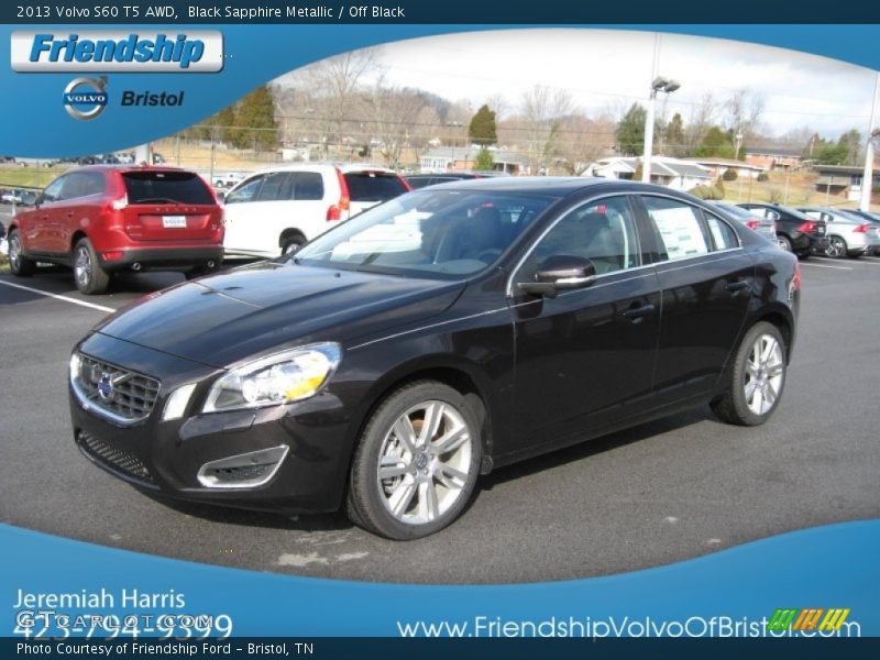 Black Sapphire Metallic / Off Black 2013 Volvo S60 T5 AWD