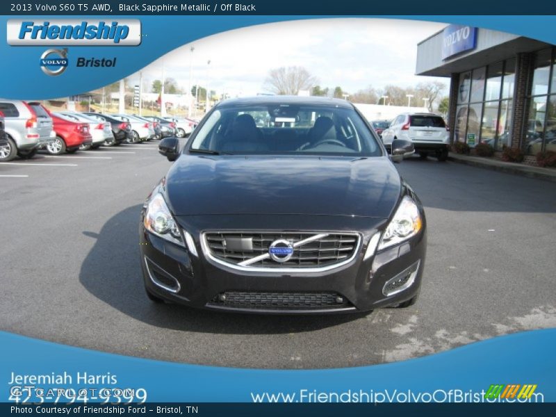 Black Sapphire Metallic / Off Black 2013 Volvo S60 T5 AWD
