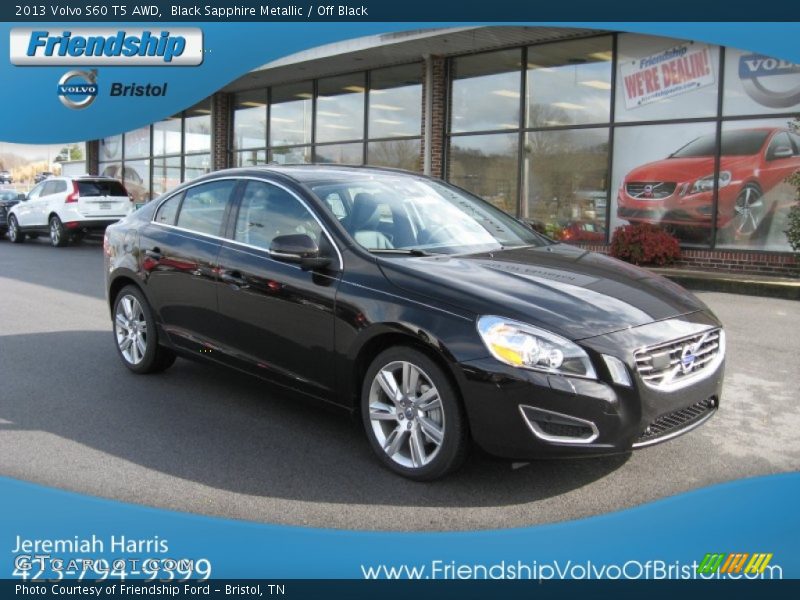 Black Sapphire Metallic / Off Black 2013 Volvo S60 T5 AWD