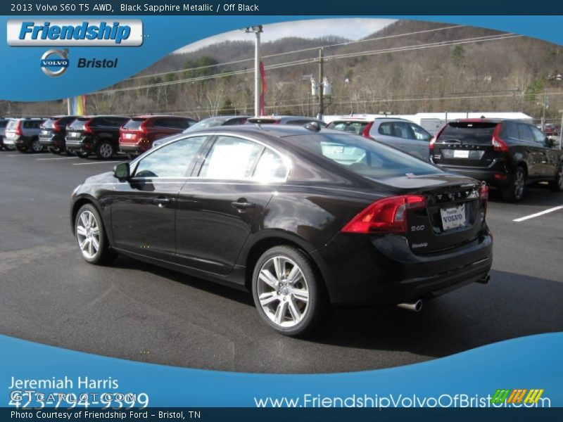 Black Sapphire Metallic / Off Black 2013 Volvo S60 T5 AWD