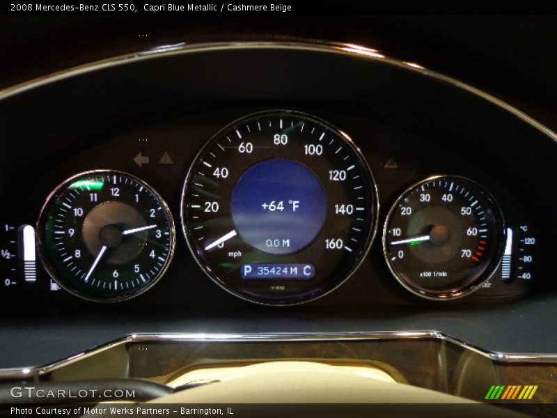 Capri Blue Metallic / Cashmere Beige 2008 Mercedes-Benz CLS 550