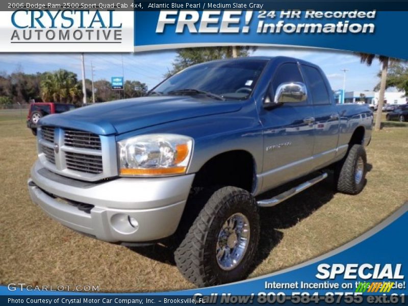Atlantic Blue Pearl / Medium Slate Gray 2006 Dodge Ram 2500 Sport Quad Cab 4x4