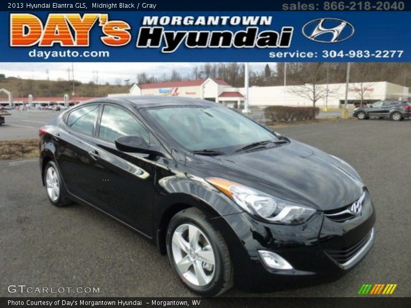 Midnight Black / Gray 2013 Hyundai Elantra GLS
