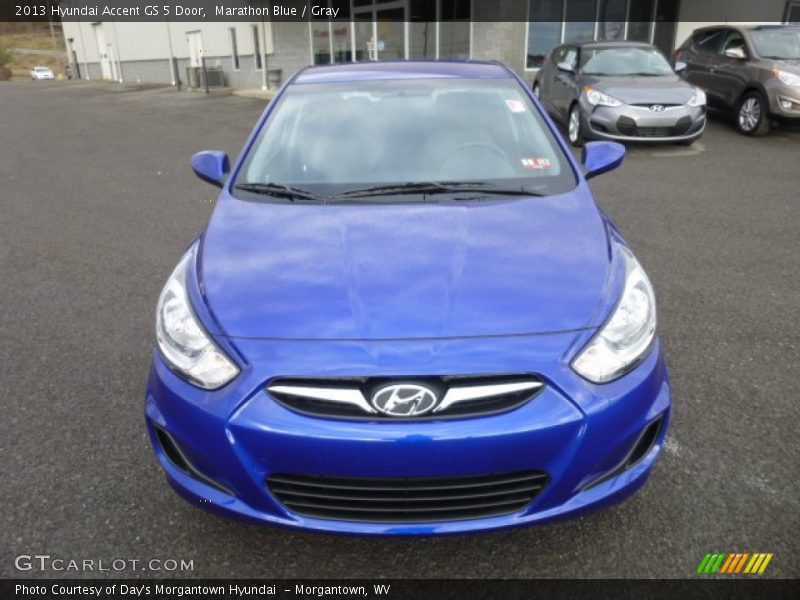 Marathon Blue / Gray 2013 Hyundai Accent GS 5 Door