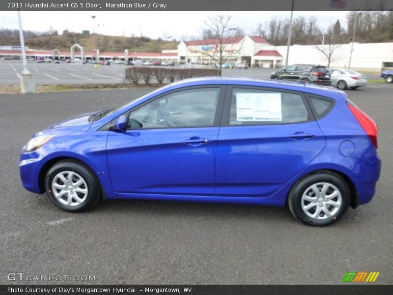 Marathon Blue / Gray 2013 Hyundai Accent GS 5 Door